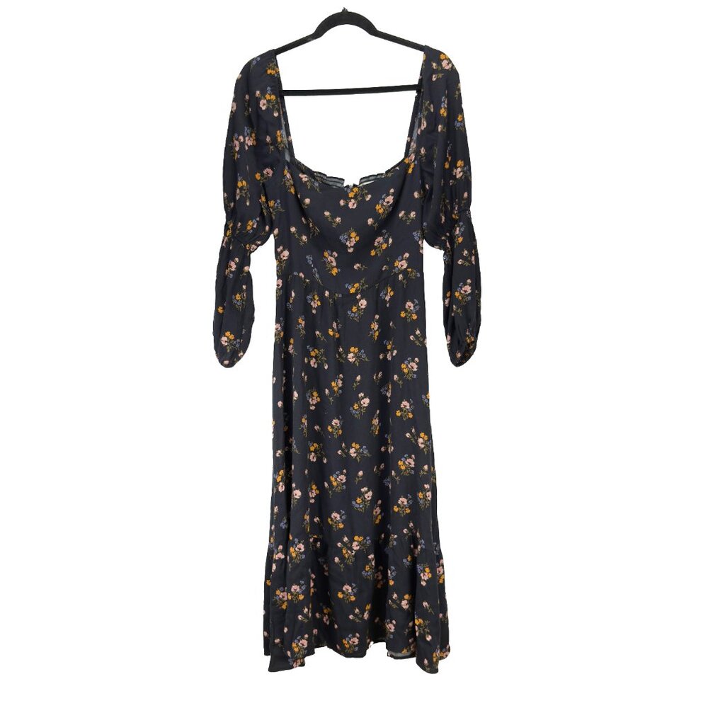REFORMATION Mica Floral Midi Smocked Puff Sleeves Dress in Evita size 6/8 - Picture 6 of 11